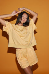 EVERYDAY CROPPED CREW - CREAMSICLE