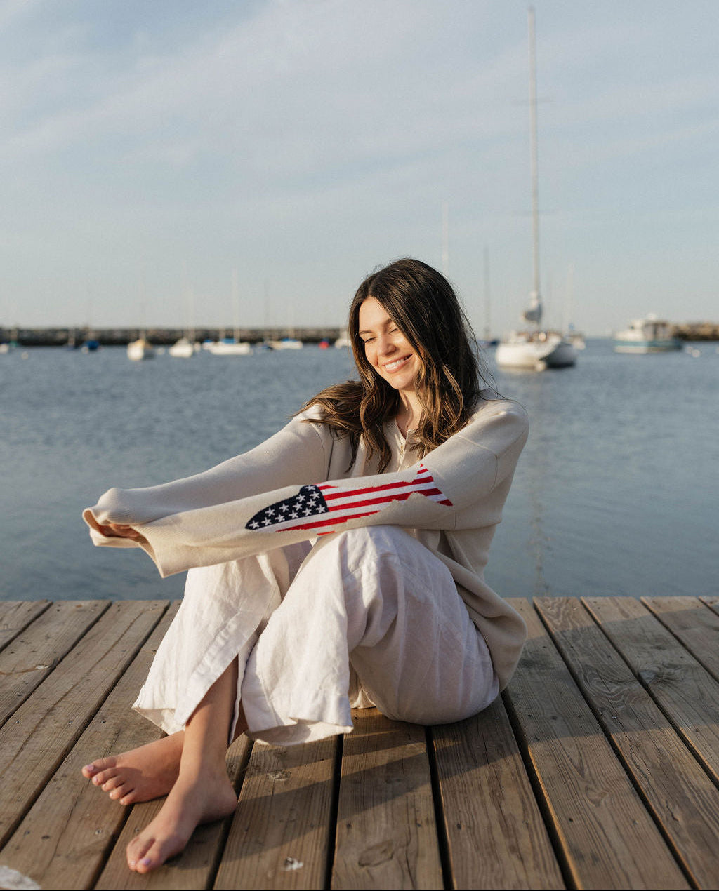 USA HEART ON MY SLEEVE KNIT