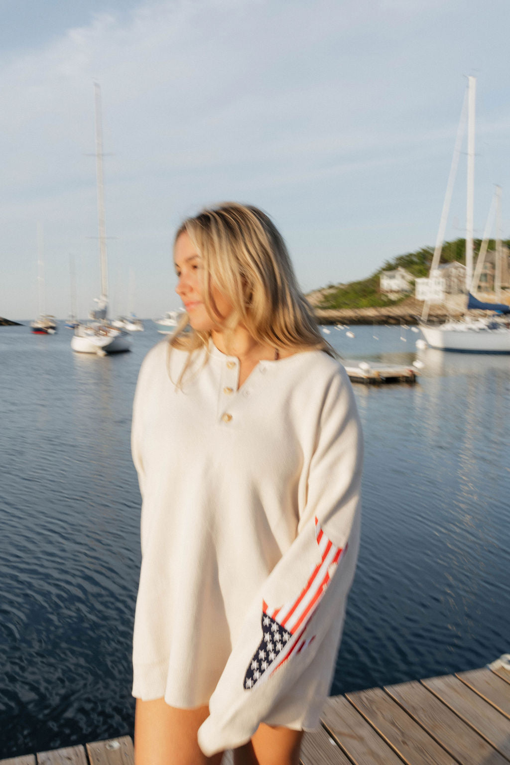 USA HEART ON MY SLEEVE KNIT