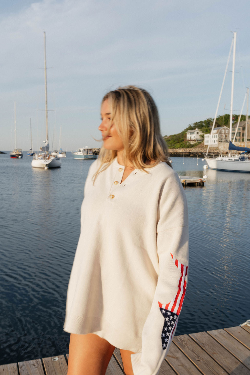 USA HEART ON MY SLEEVE KNIT