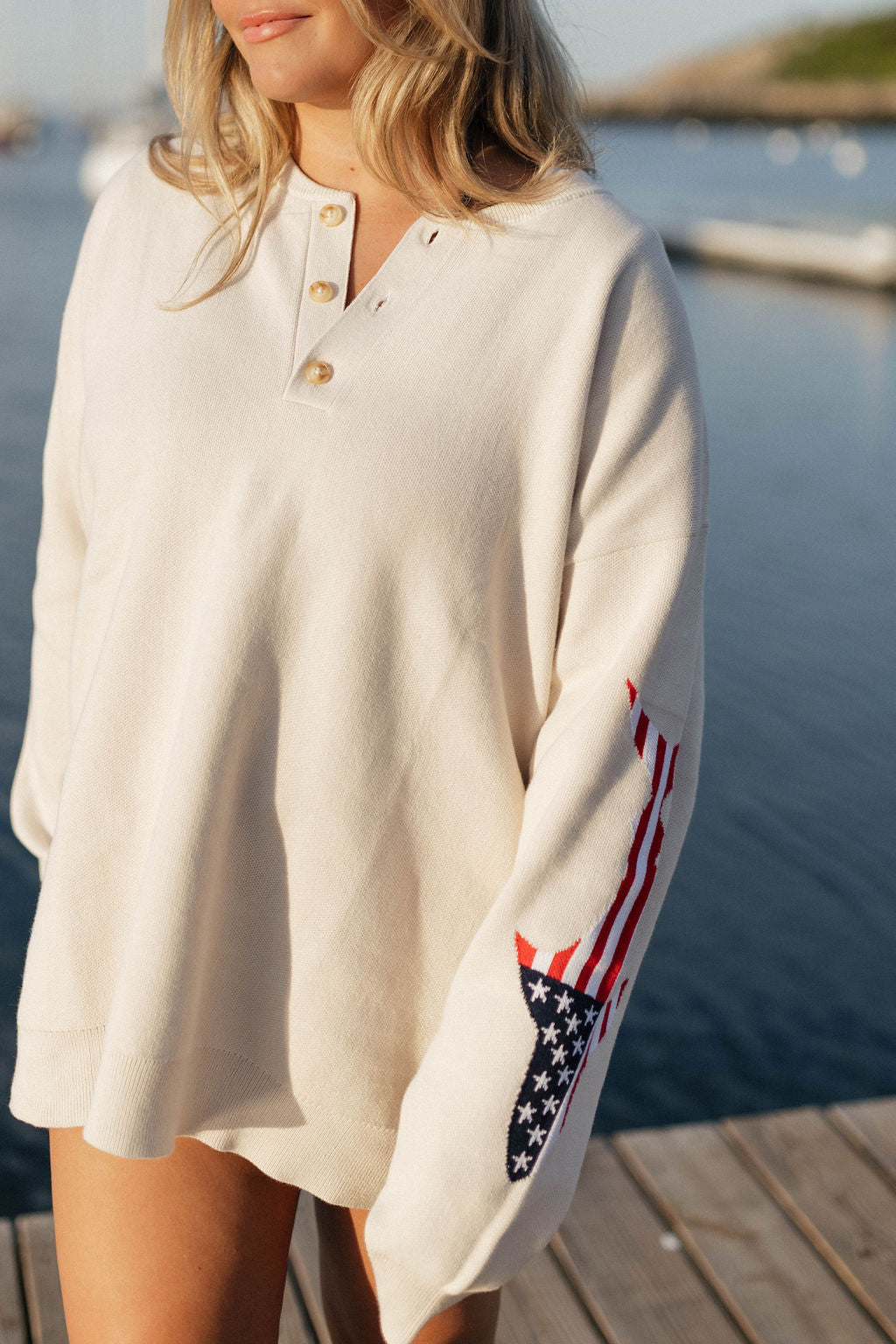 USA HEART ON MY SLEEVE KNIT