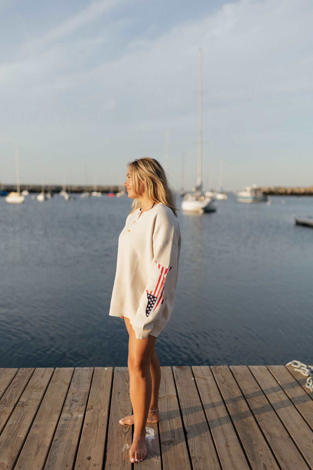 USA HEART ON MY SLEEVE KNIT