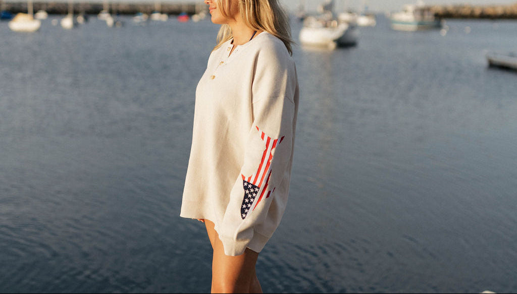 USA HEART ON MY SLEEVE KNIT