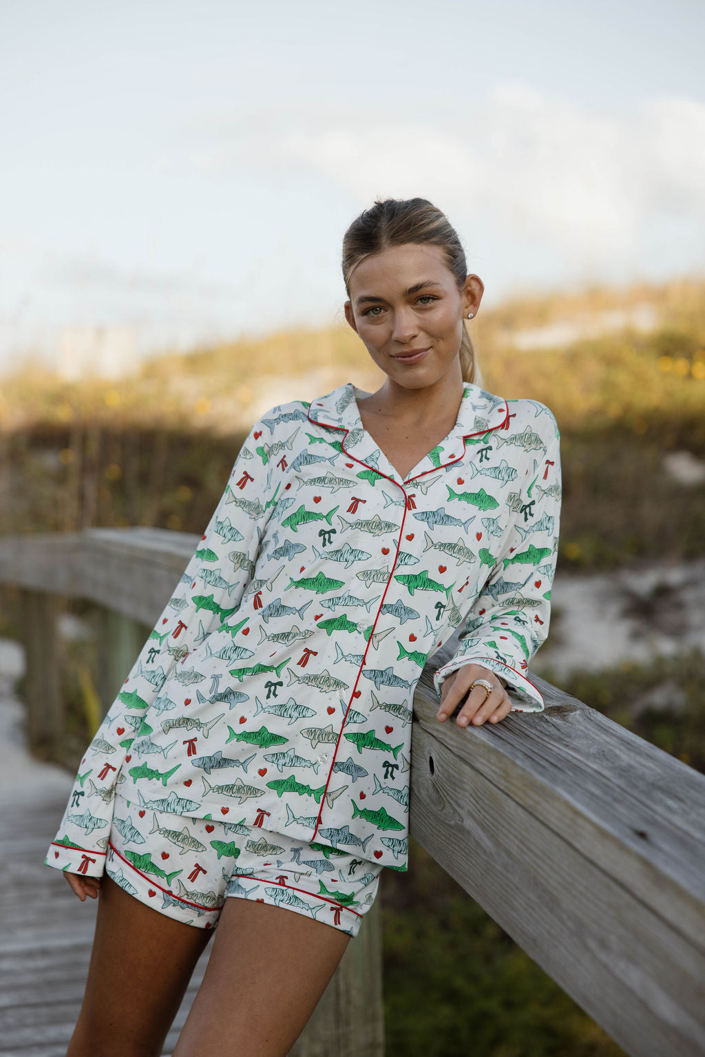 SLEEP BUTTON DOWN - SHARKMAS