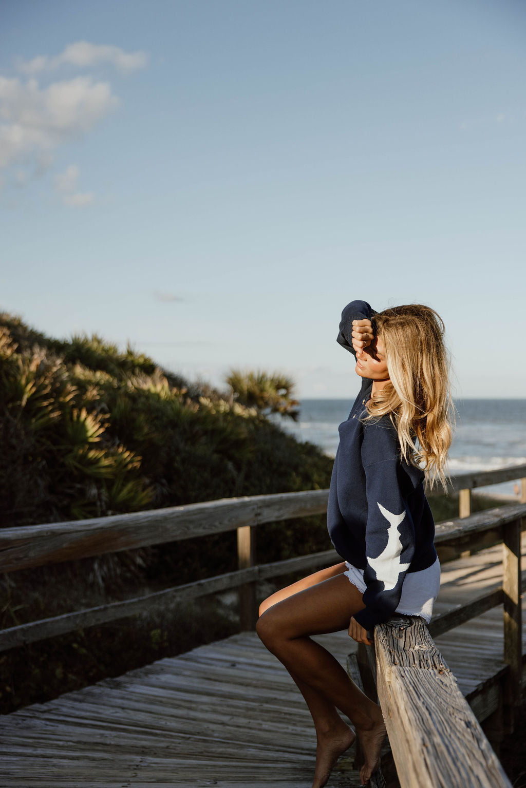 HEART ON MY SLEEVE KNIT NAVY