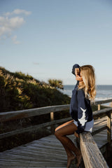 HEART ON MY SLEEVE KNIT NAVY