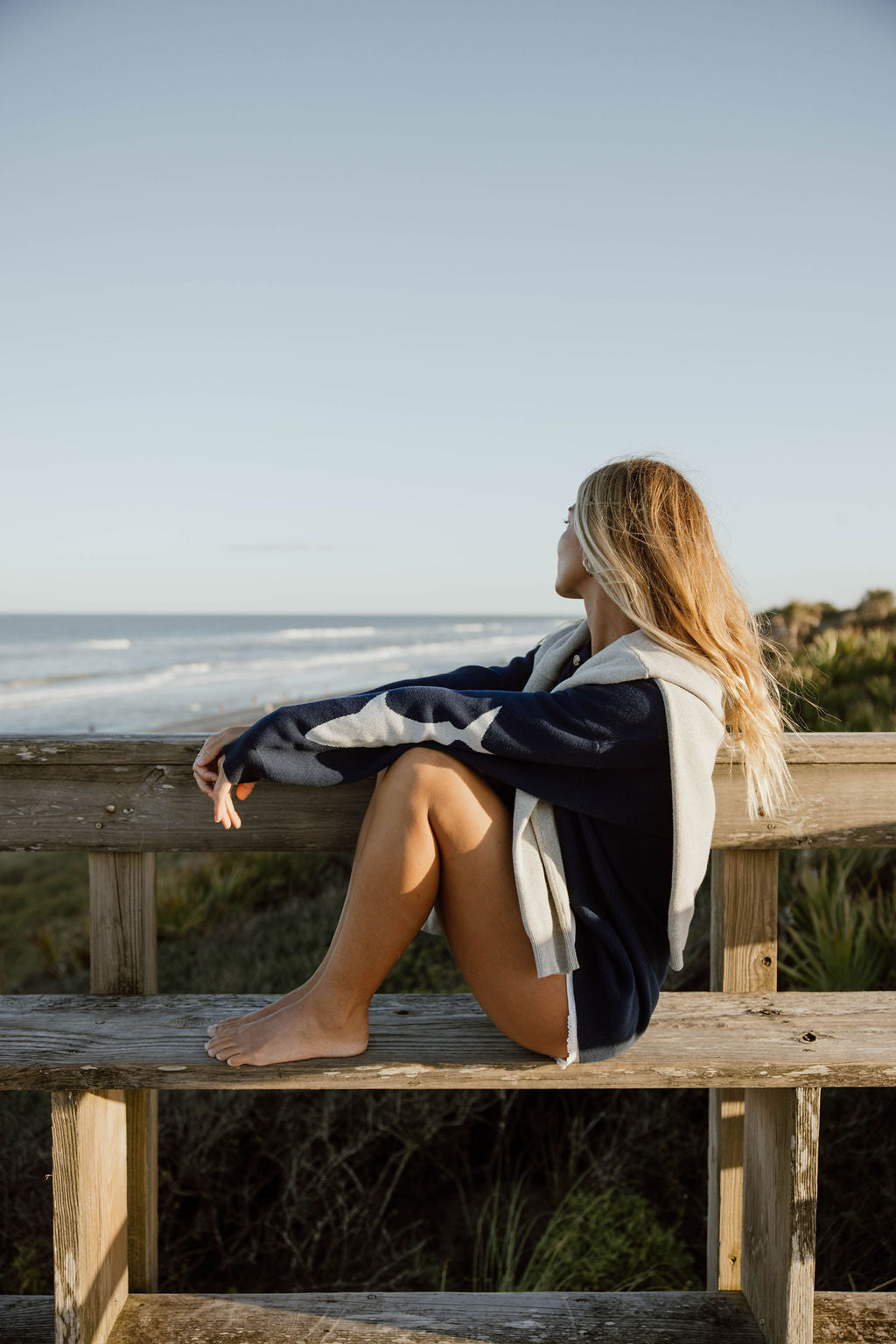 HEART ON MY SLEEVE KNIT NAVY