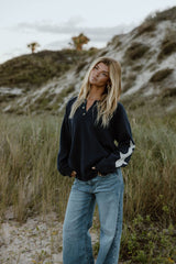 HEART ON MY SLEEVE KNIT NAVY