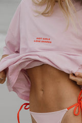 HOT GIRLS LOVE SHARKS TEE PINK
