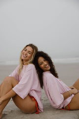 HOT GIRLS LOVE SHARKS TEE PINK